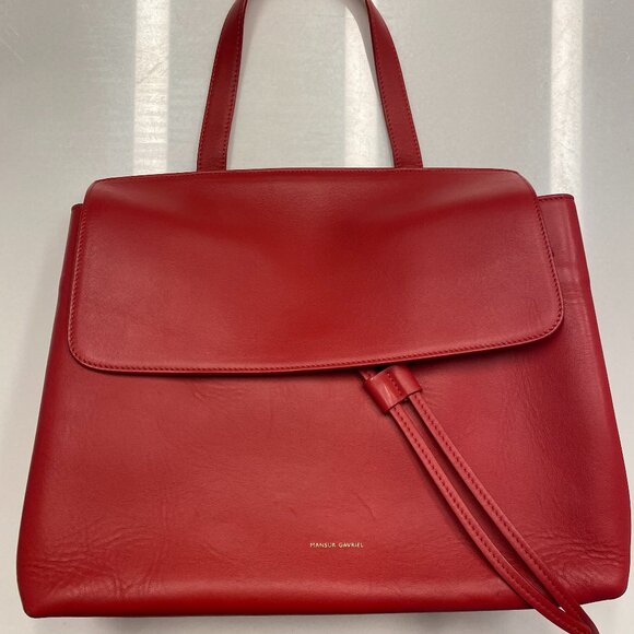 Mansur Gavriel Cherry Red Lady Soft Leather shoulder bag - Picture 1 of 11